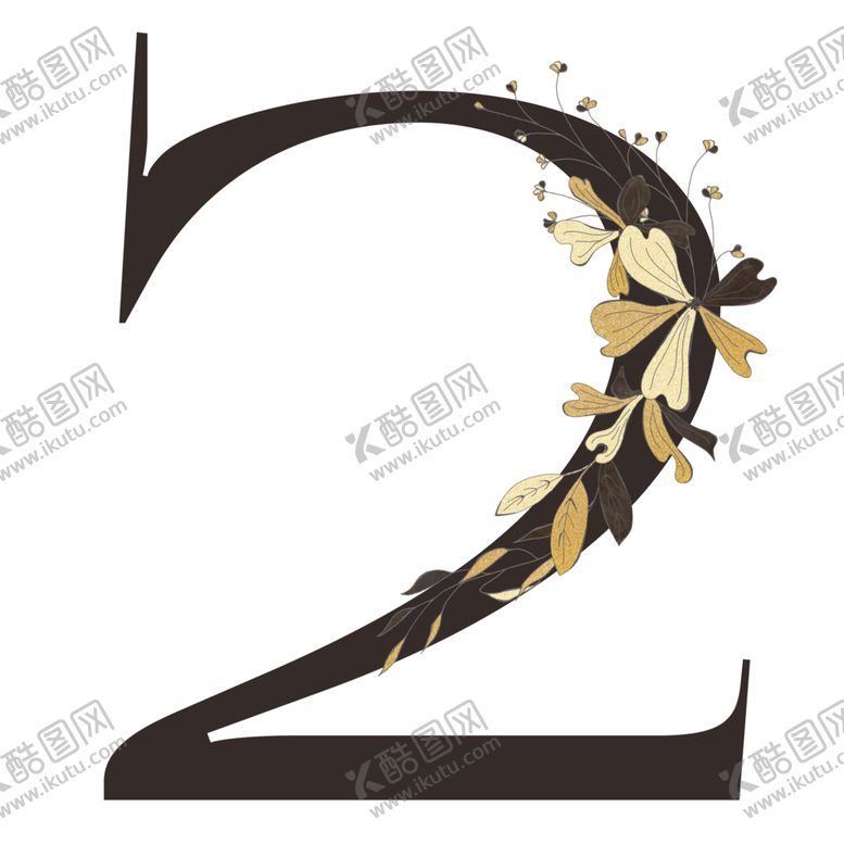编号：25580405130229517827【酷图网】源文件下载-手绘花叶数字
