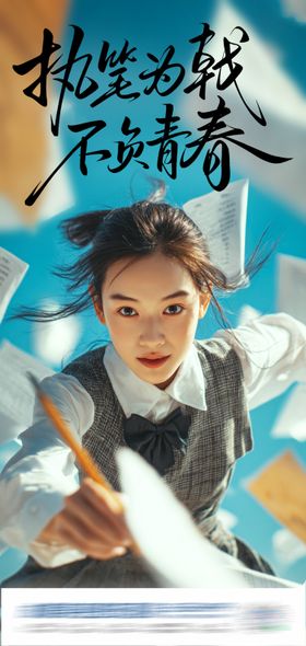 高考执笔青春创意海报