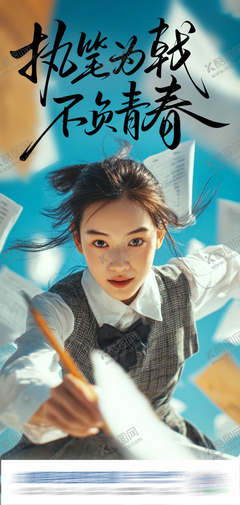 编号：10995206152104552247【酷图网】源文件下载-高考执笔青春创意海报