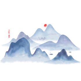 水墨素材毛笔画素材墨迹素材