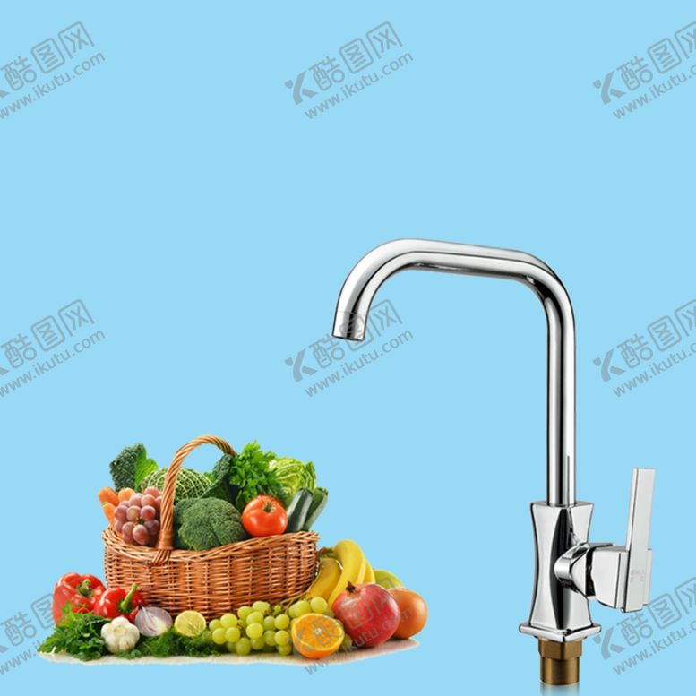编号：79132210091250562450【酷图网】源文件下载-厨房水龙头水果蔬菜