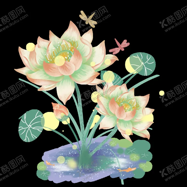 编号：62585610261114181698【酷图网】源文件下载-手绘荷花 