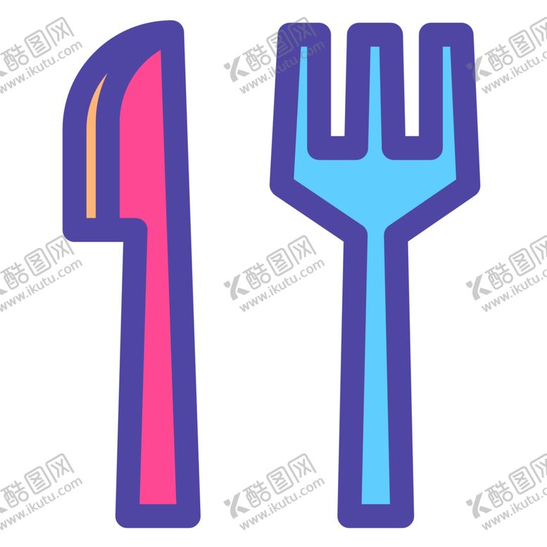 编号：71842010250427086450【酷图网】源文件下载-刀叉餐饮标志图形图标装饰素材