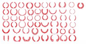 红色麦穗环形图案