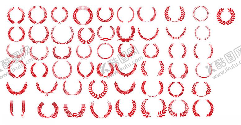 编号：98786104281654334237【酷图网】源文件下载-红色麦穗环形图案