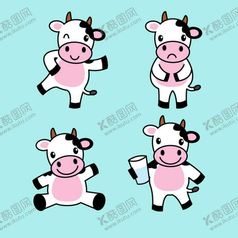 编号：49102809211258224760【酷图网】源文件下载-卡通奶牛矢量