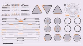 科技风格等距线条边框可视化素材