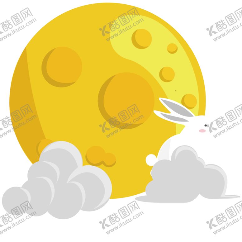 编号：82364501232250008207【酷图网】源文件下载-中秋插画   可爱卡通兔子  