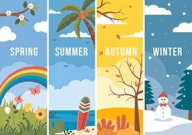 四季风景插画