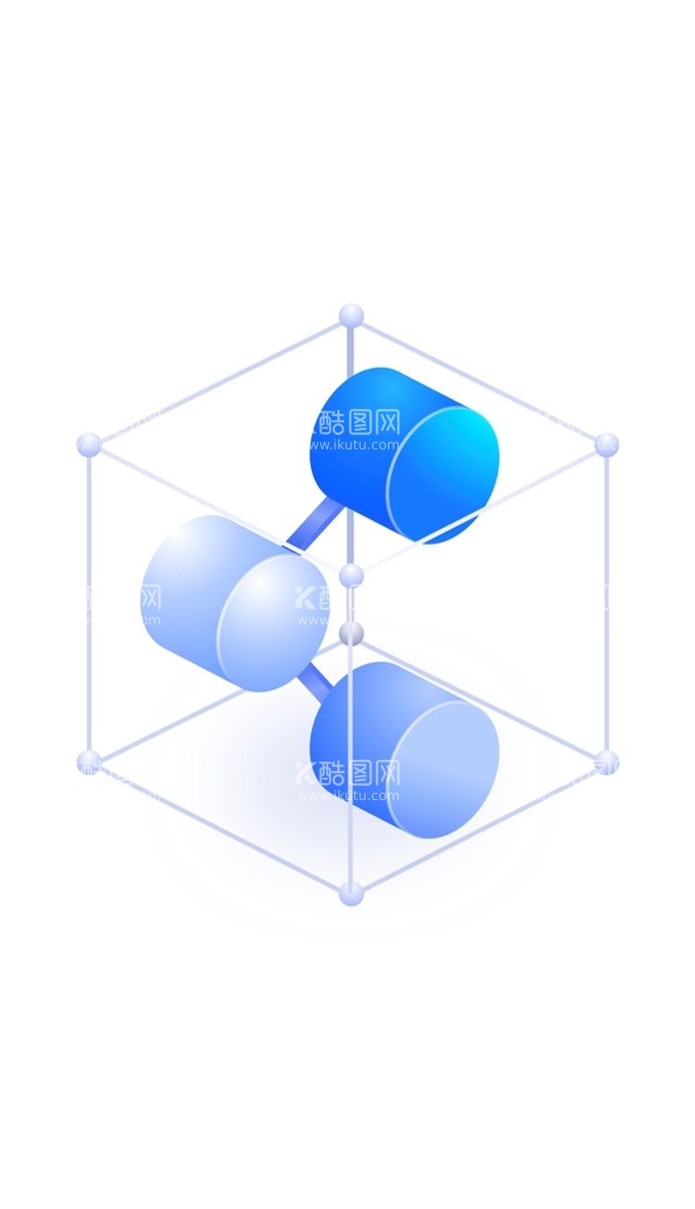 编号：30628409210725574591【酷图网】源文件下载-蓝色底座3D立体大数据粒子图标