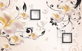 3D鸡蛋花花朵壁画背景墙