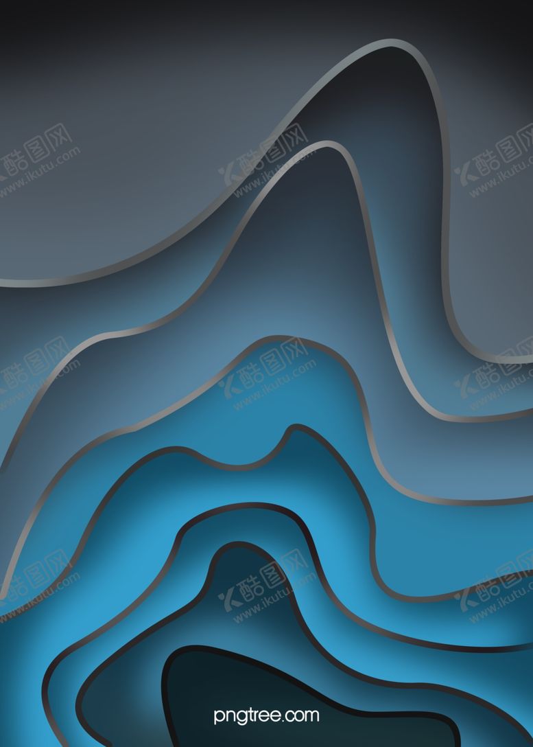 编号：46230806280410183990【酷图网】源文件下载-剪纸镶边蓝色渐变流线背景