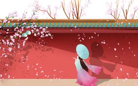 国潮图片挂画中风宣传中风背景中风元素