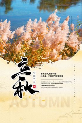 立秋二十四节气海报插画