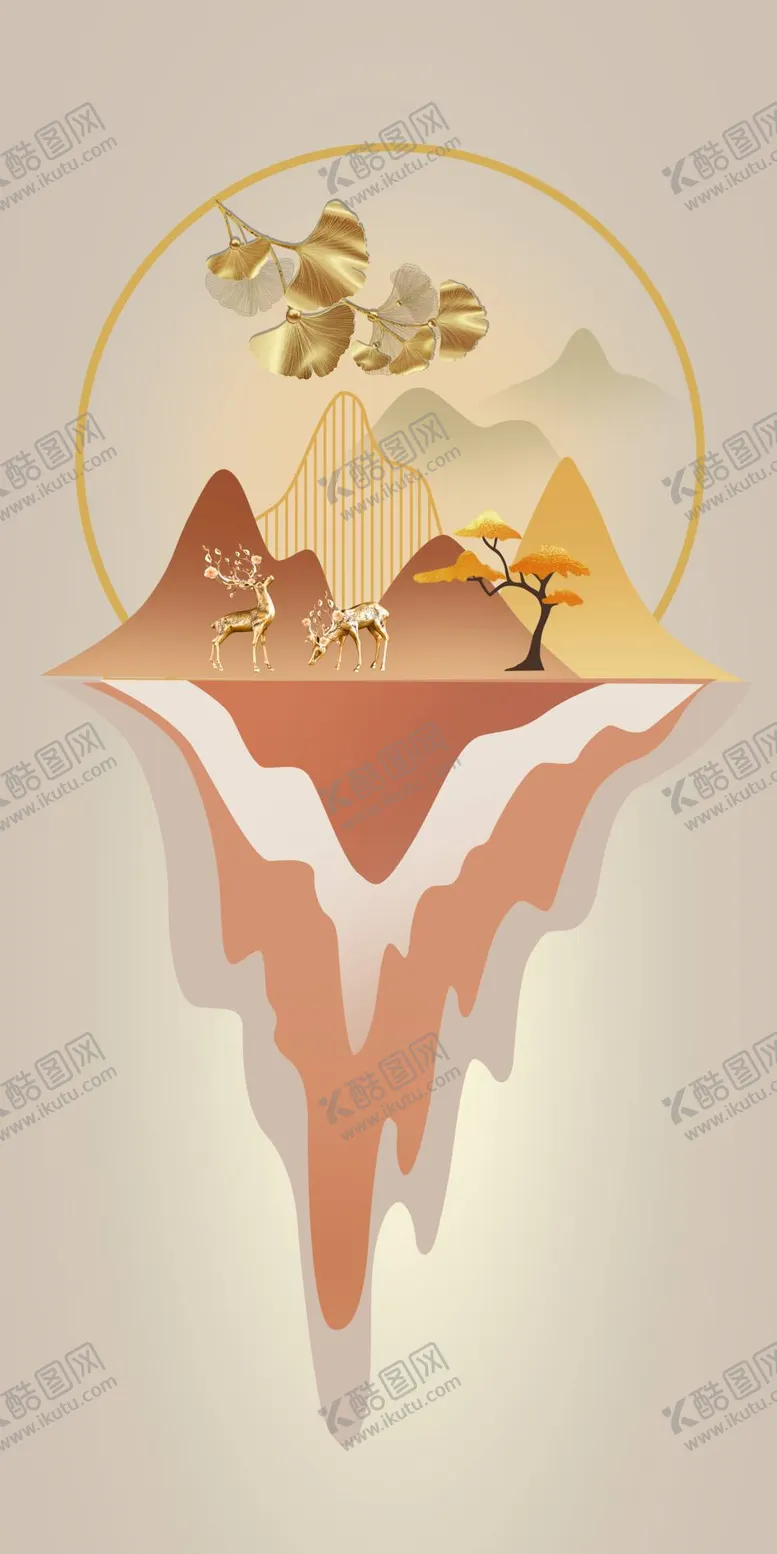 编号：39246809282237548694【酷图网】源文件下载-轻奢灯光山水画