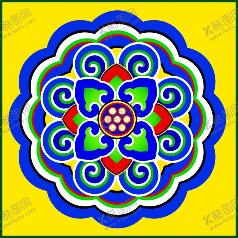 编号：22837709110312045277【酷图网】源文件下载-建筑纹样中式图案清代复古