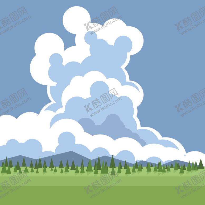 编号：35689812090408127149【酷图网】源文件下载-草原白云风景