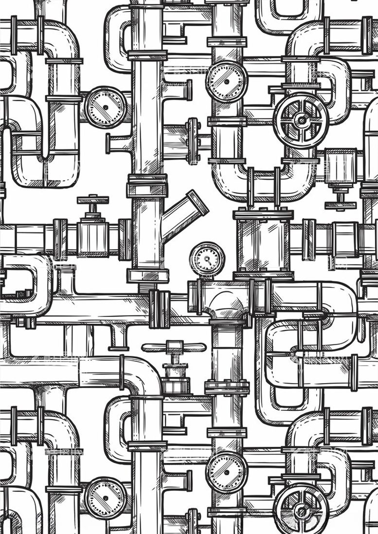 编号：58210612132146348778【酷图网】源文件下载-水管仪表走线