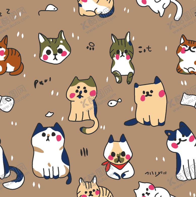 编号：28554807041459467577【酷图网】源文件下载-卡通手绘猫
