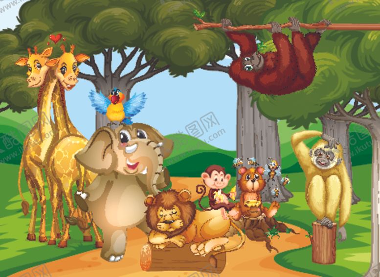 编号：47562310091002498420【酷图网】源文件下载-卡通动物插画