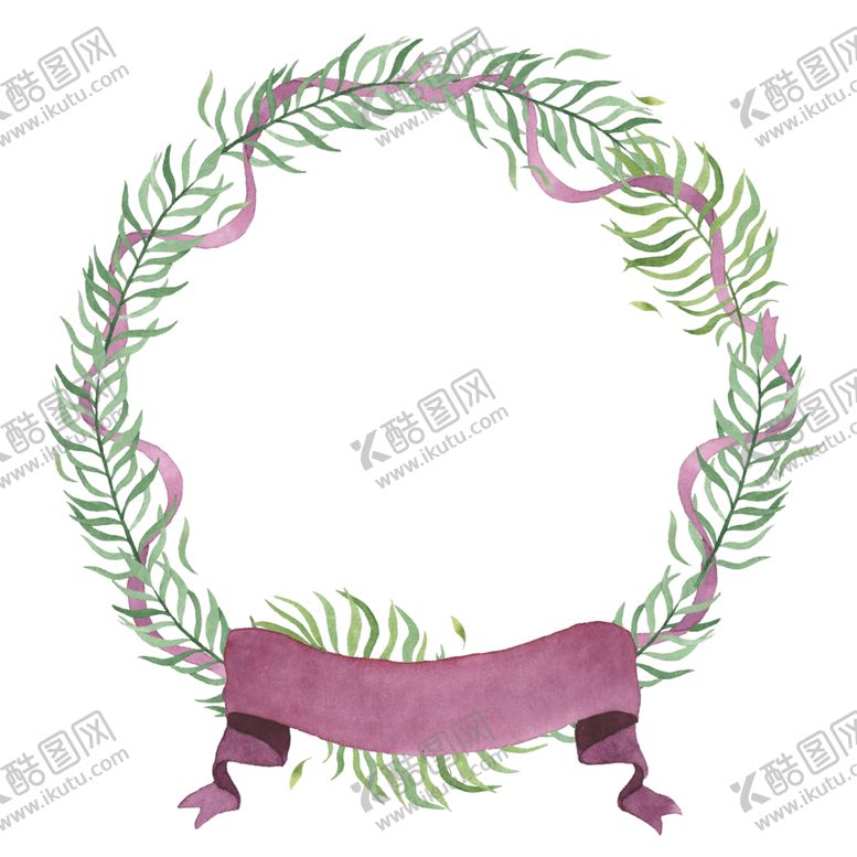 编号：77933510120955387770【酷图网】源文件下载-手绘植物花环