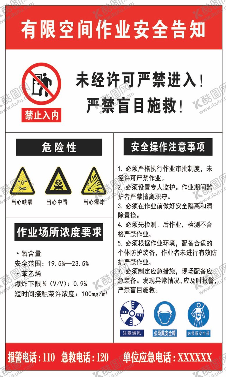 编号：97558911240919368719【酷图网】源文件下载-有限空间安全告知
