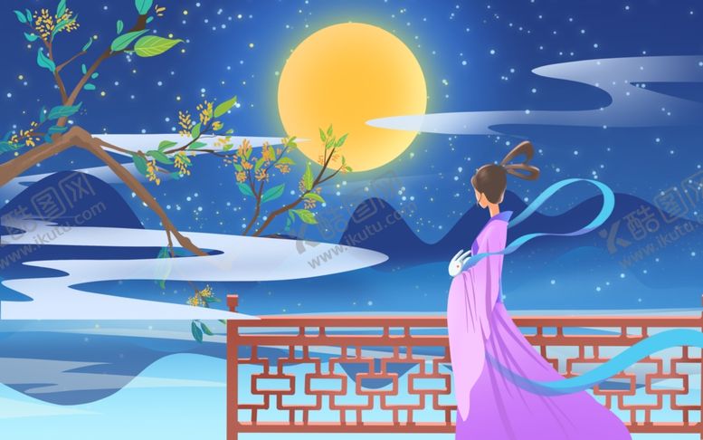 编号：37056706271001559614【酷图网】源文件下载-人物女性国风古风插画背景素材