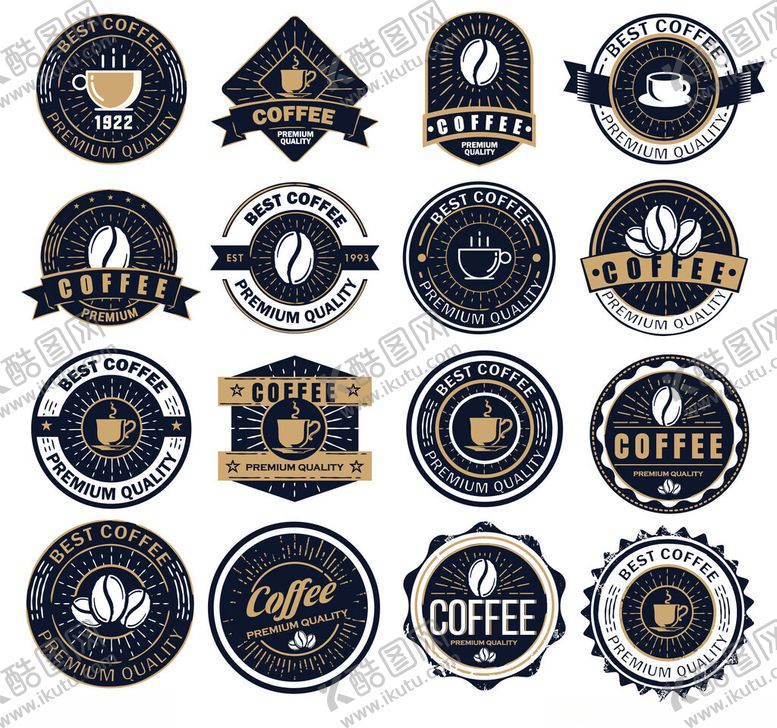 编号：58550611211238195735【酷图网】源文件下载-复古风咖啡主题标志设计