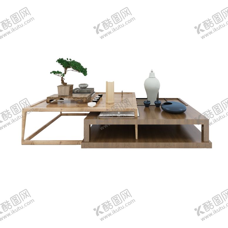编号：19615607051234458510【酷图网】源文件下载-茶几茶桌木纹简约家居素材