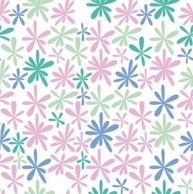 手绘简单粉色碎花