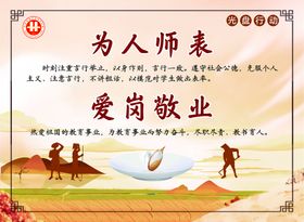 师德师风教育 四有好学校文化墙