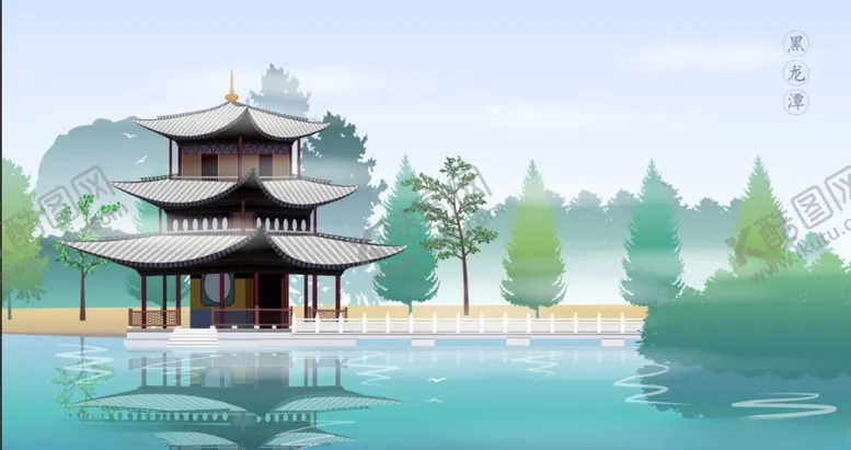 编号：15111510081708563896【酷图网】源文件下载-手绘古代建筑图片