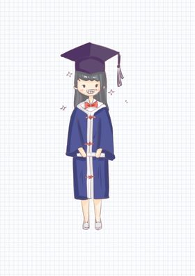 卡通学生毕业季