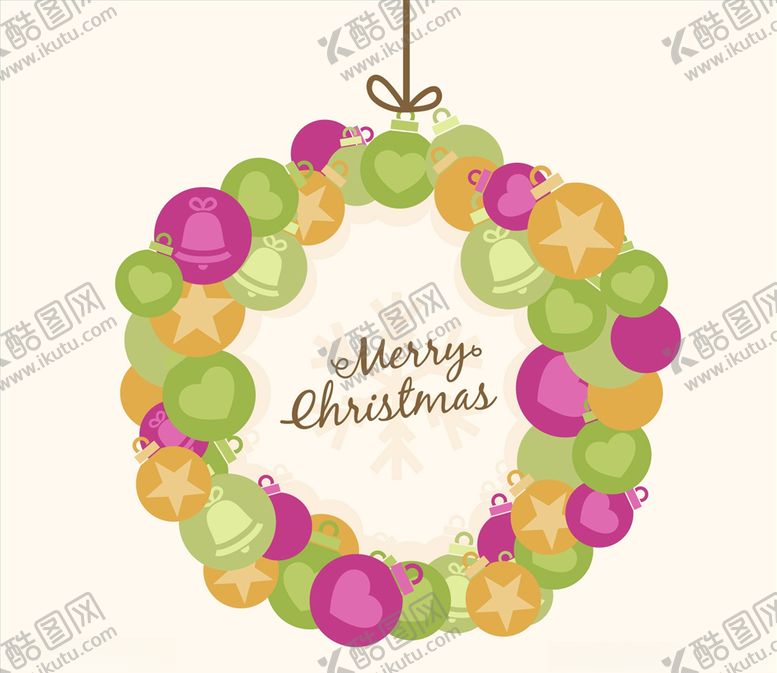 编号：44423209260815484538【酷图网】源文件下载-圣诞贺卡抽象花环