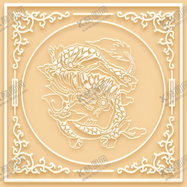编号：50942010182129385522【酷图网】源文件下载-吊顶天花玉雕上古神兽