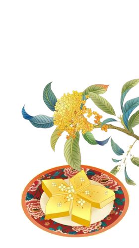 手绘桂花png免抠素材广告设计PNG糕风景设计海报