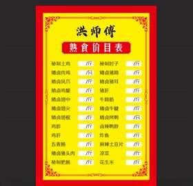 价目表