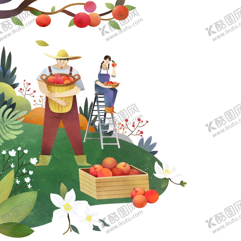 编号：66188107140740562357【酷图网】源文件下载-摘水果的人