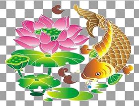 透明底荷花