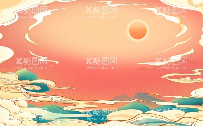 编号：98584211261727036077【酷图网】源文件下载-国潮插画背景