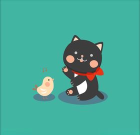 卡通动物插画背景图片手绘