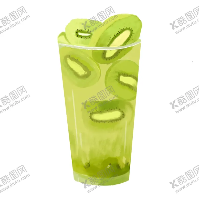 编号：12817712020109395550【酷图网】源文件下载-手绘果汁饮料奶茶猕猴桃奶昔广告