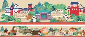 成都地地标熊猫海报展板