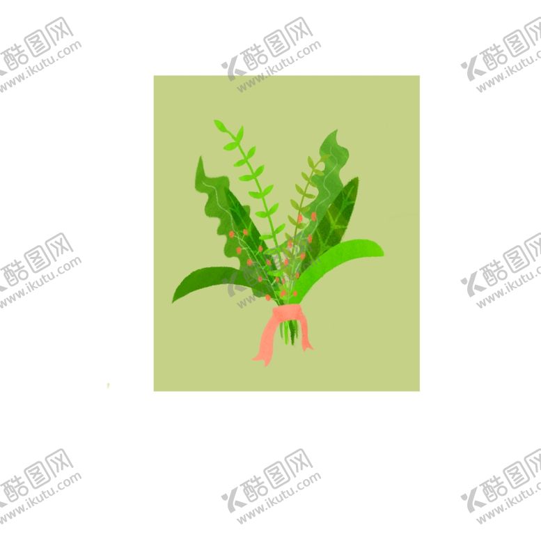 编号：55883510271210517173【酷图网】源文件下载-手绘绿色清新小植物