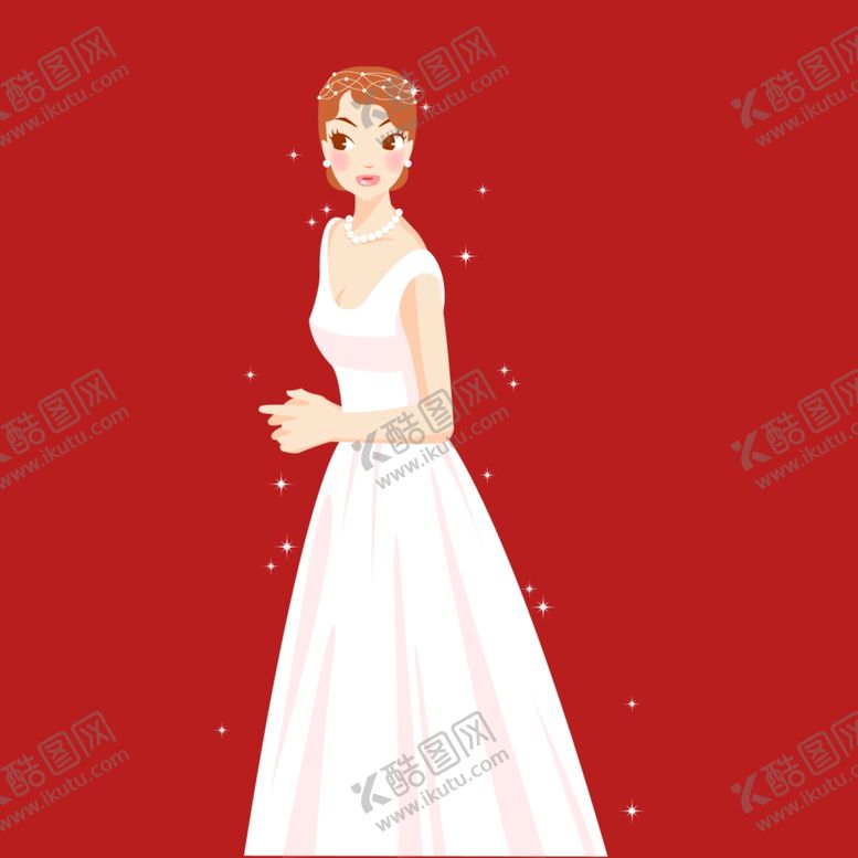 编号：19590702190638359387【酷图网】源文件下载-手绘婚纱新娘