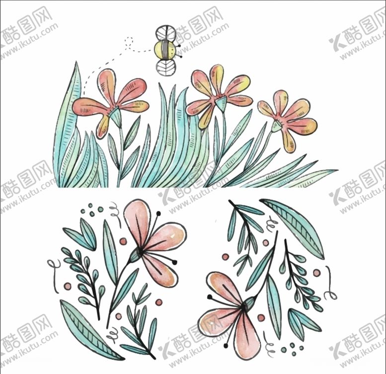 编号：75421910110507521935【酷图网】源文件下载-水彩植物素材