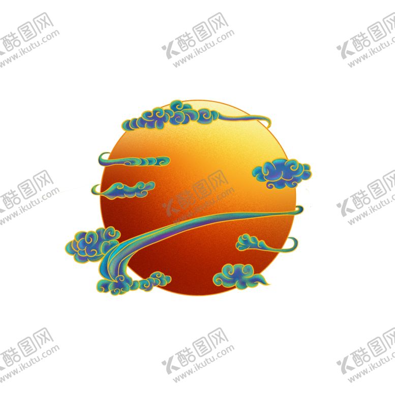 编号：50472610191420285851【酷图网】源文件下载-手绘卡通闲云追月