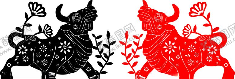 编号：89857305101822118459【酷图网】源文件下载-2021年牛剪纸牛年窗花