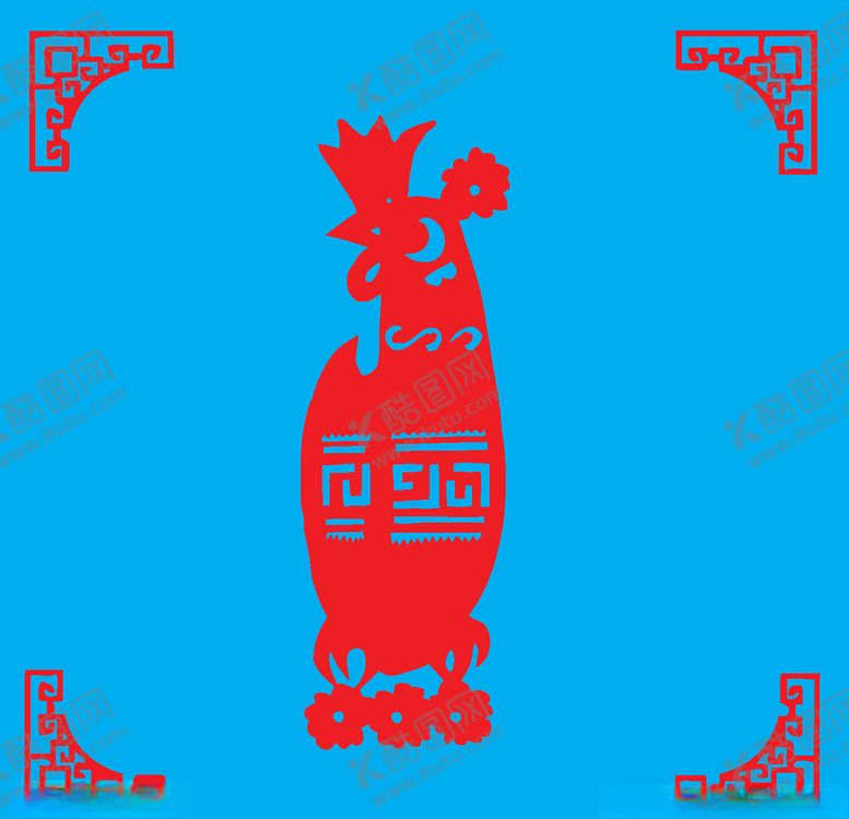 编号：60150904170143442563【酷图网】源文件下载-鸡剪纸