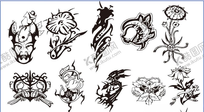 编号：10062610222057444139【酷图网】源文件下载-鲜花花纹矢量花卉植物花纹